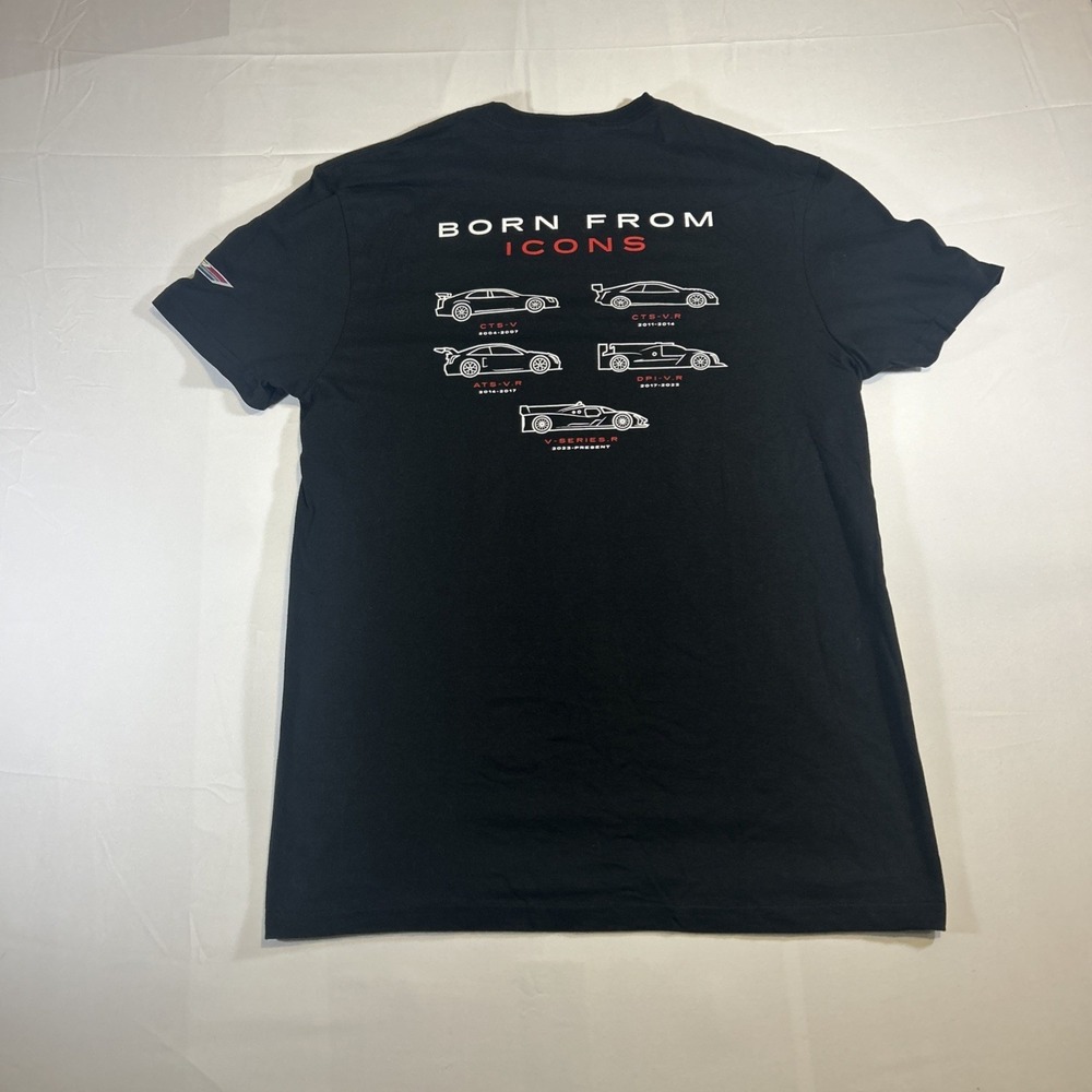 Cadillac Racing Born From Icons V-Series Ats Cts Dpi Black T-Shirt Men's Sz M View 5